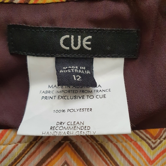 CUE Zig Zag Tan Retro Print Tank Size 12 - Picture 4 of 10